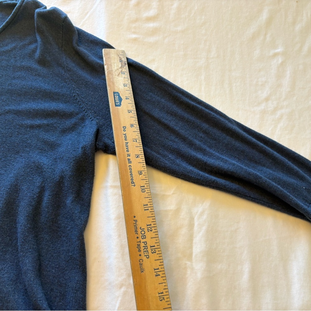 LOFT Outlet | Deep Blue V-Neck Sweater | Cotton Blend | XL - Picture 7 of 7